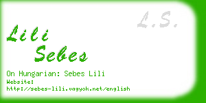 lili sebes business card